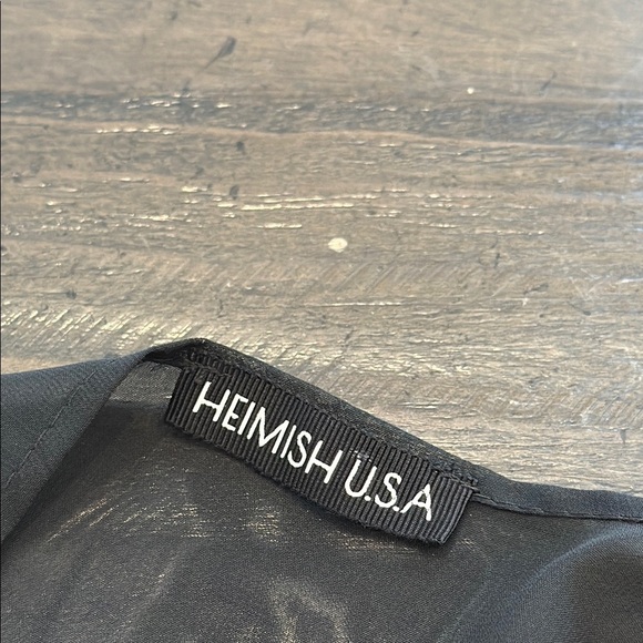 Heimish USA Small Open Front Black Pink Floral Sheer Kimono Cardigan - Picture 5 of 6